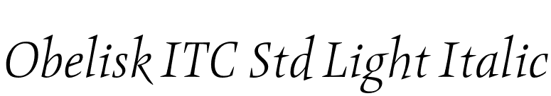 Obelisk ITC Std Light Italic font preview