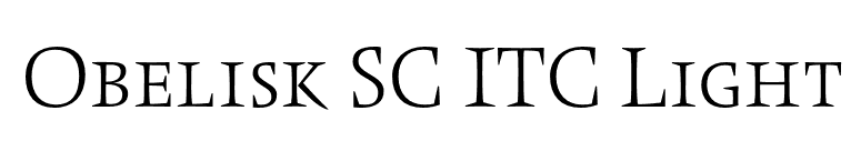 Obelisk SC ITC Light font preview