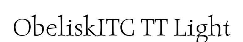 ObeliskITC TT Light font preview