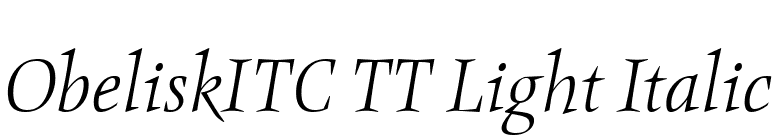 ObeliskITC TT Light Italic font preview