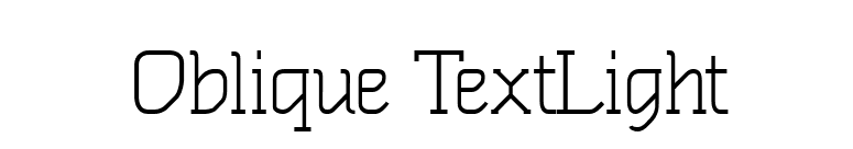 Oblique TextLight font preview