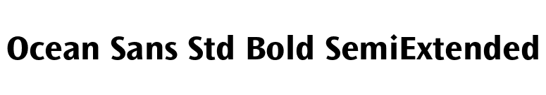 Ocean Sans Std Bold SemiExtended font preview