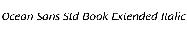Ocean Sans Std Book Extended Italic font preview