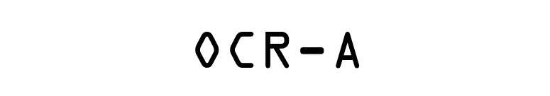 OCR-A font preview