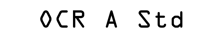 OCR A Std font preview