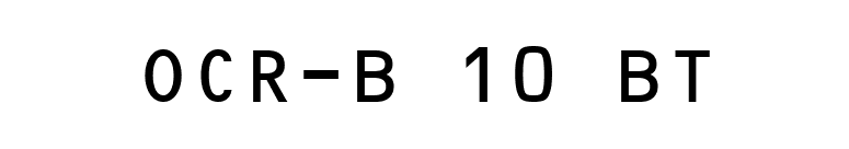 OCR-B 10 BT font preview