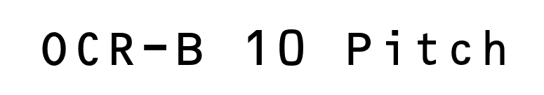 OCR-B 10 Pitch font preview