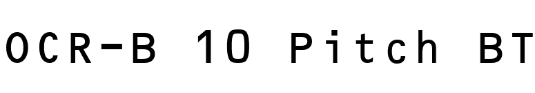 OCR-B 10 Pitch BT font preview