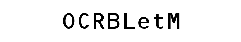 OCRBLetM font preview