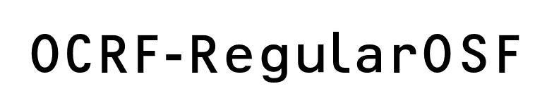 OCRF-RegularOSF font preview