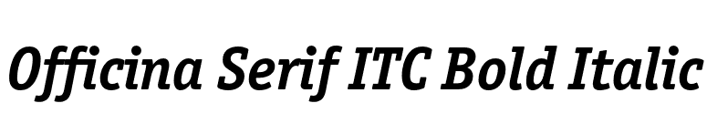 Officina Serif ITC Bold Italic font preview