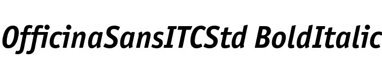 OfficinaSansITCStd BoldItalic font preview