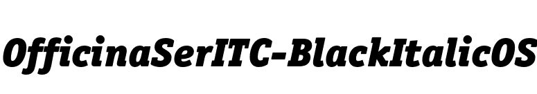 OfficinaSerITC-BlackItalicOS font preview