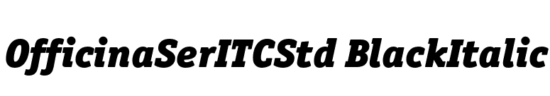 OfficinaSerITCStd BlackItalic font preview