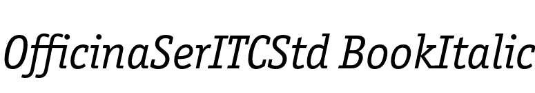 OfficinaSerITCStd BookItalic font preview