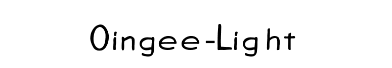 Oingee-Light font preview