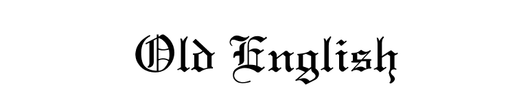 Old English font preview