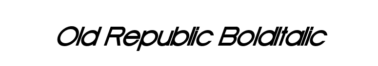 Old Republic BoldItalic font preview