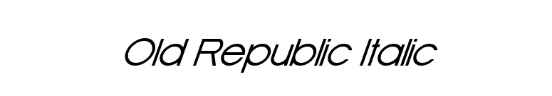 Old Republic Italic font preview