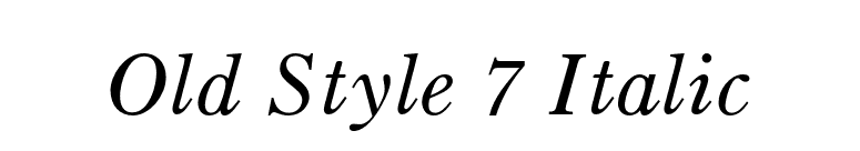 Old Style 7 Italic font preview