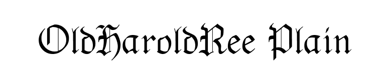 OldHaroldRee Plain font preview
