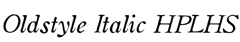 Oldstyle Italic HPLHS font preview