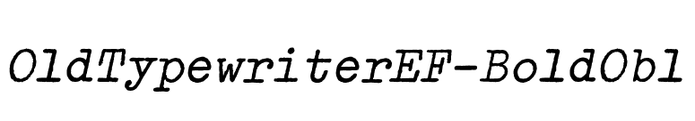 OldTypewriterEF-BoldObl font preview