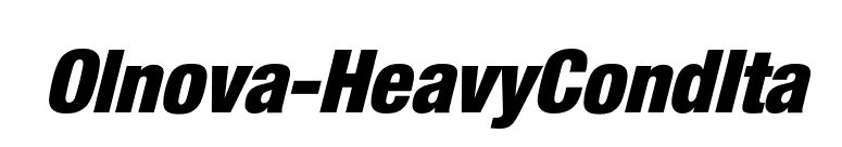 Olnova-HeavyCondIta font preview