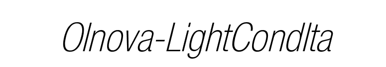 Olnova-LightCondIta font preview