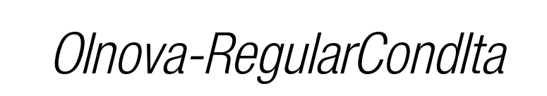 Olnova-RegularCondIta font preview