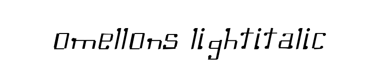 Omellons LightItalic font preview