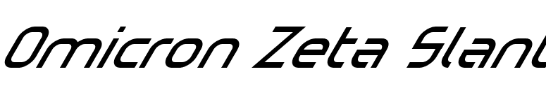 Omicron Zeta Slant font preview