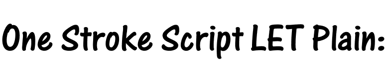 One Stroke Script LET Plain: font preview