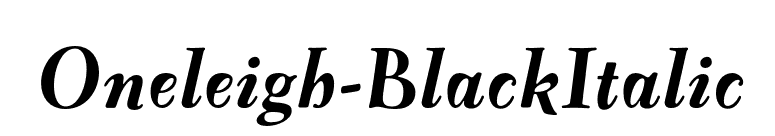 Oneleigh-BlackItalic font preview