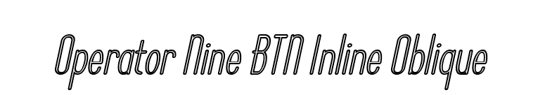 Operator Nine BTN Inline Oblique font preview