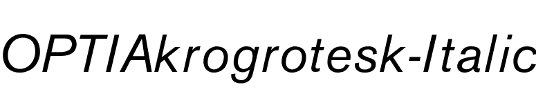 OPTIAkrogrotesk-Italic font preview