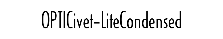 OPTICivet-LiteCondensed font preview