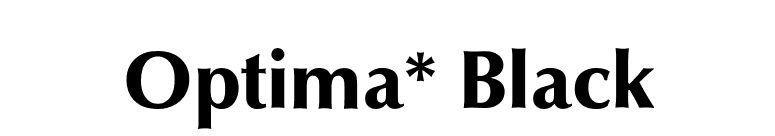 Optima* Black font preview