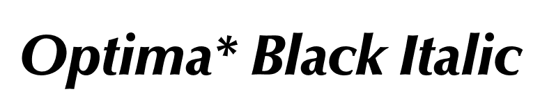 Optima* Black Italic font preview