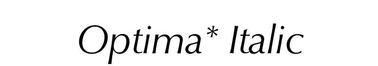 Optima* Italic font preview