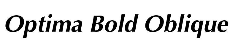 Optima Bold Oblique font preview