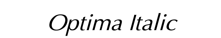 Optima Italic font preview