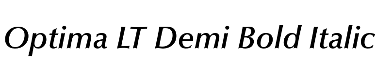 Optima LT Demi Bold Italic font preview
