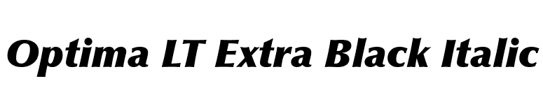 Optima LT Extra Black Italic font preview