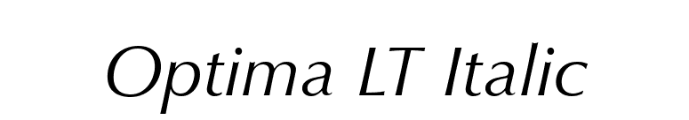 Optima LT Italic font preview