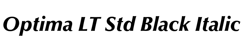 Optima LT Std Black Italic font preview