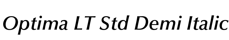 Optima LT Std Demi Italic font preview