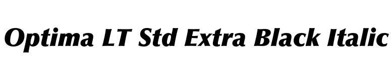 Optima LT Std Extra Black Italic font preview