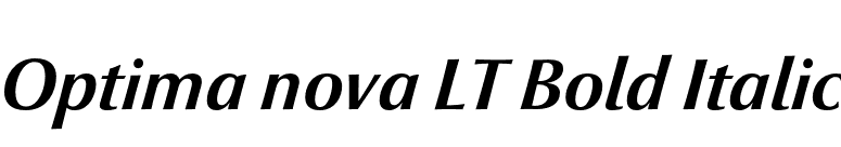Optima nova LT Bold Italic font preview