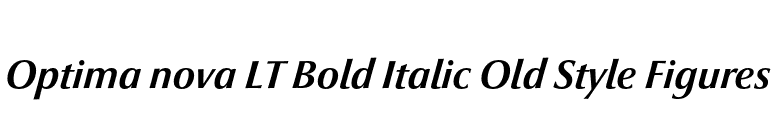 Optima nova LT Bold Italic Old Style Figures font preview